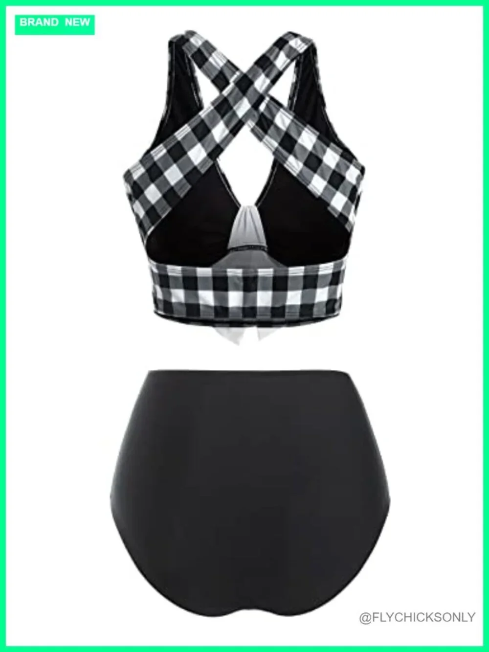 High Waisted Tie Front Crisscross Tummy Control Bikini Set